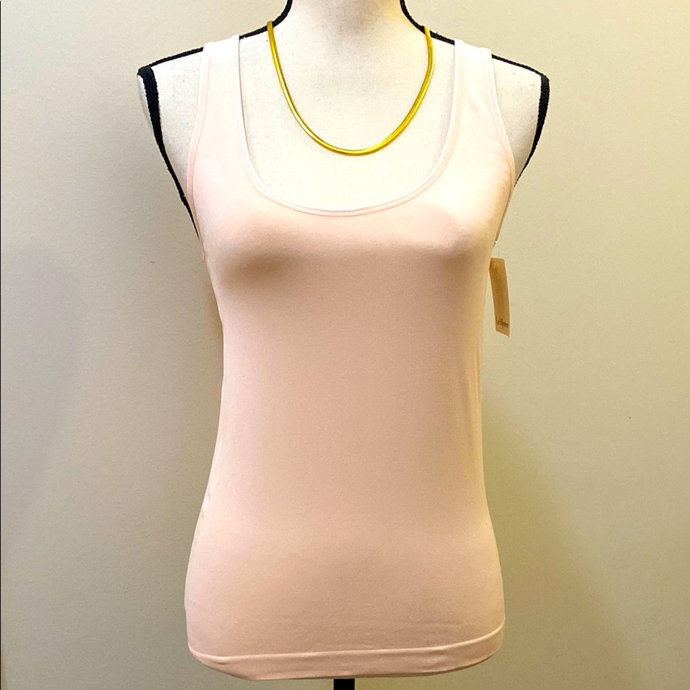 LE Mystere Peach Seamless comfort Tank Top Sz L NWT